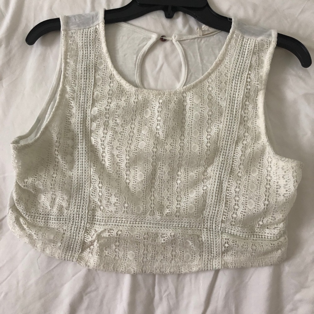 White Crochet Crop Top